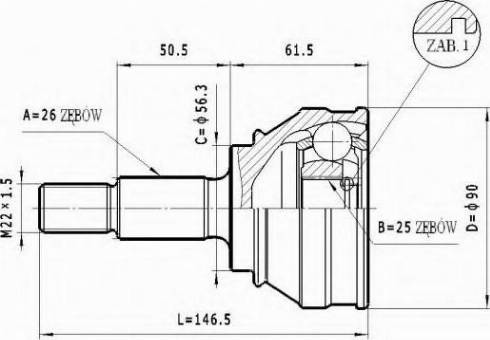 Statim C.332 - Joint Kit, drive shaft autospares.lv