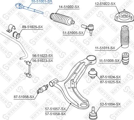 Stellox 55-51001-SX - Inner Tie Rod, Axle Joint autospares.lv