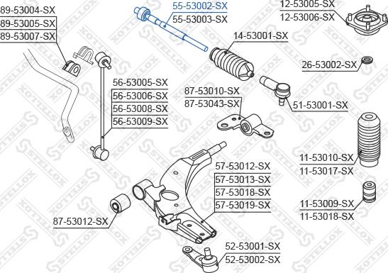 Stellox 55-53002-SX - Inner Tie Rod, Axle Joint autospares.lv