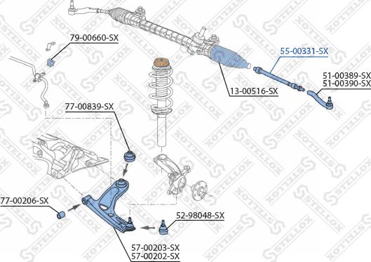 Stellox 55-00331-SX - Inner Tie Rod, Axle Joint autospares.lv