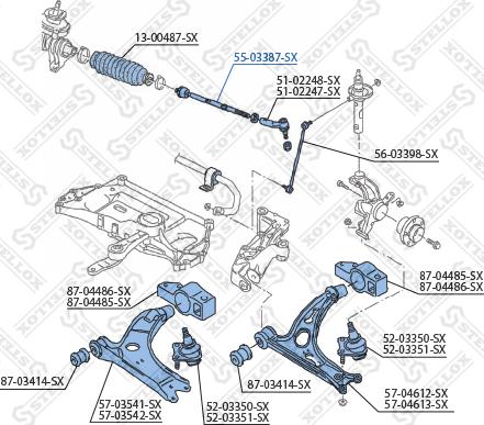 Stellox 55-03387-SX - Inner Tie Rod, Axle Joint autospares.lv