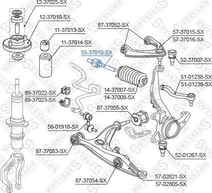 Stellox 55-37010-SX - Inner Tie Rod, Axle Joint autospares.lv