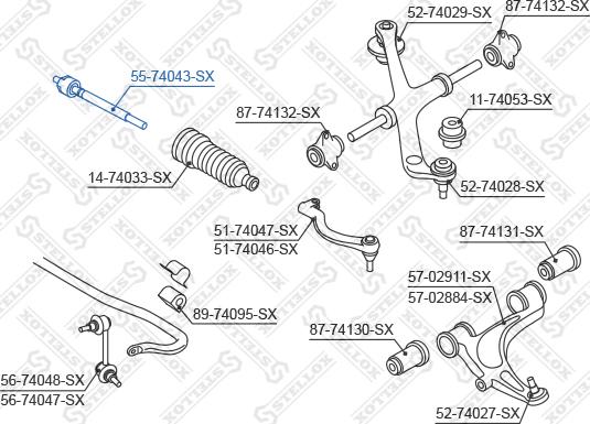 Stellox 55-74043-SX - Inner Tie Rod, Axle Joint autospares.lv