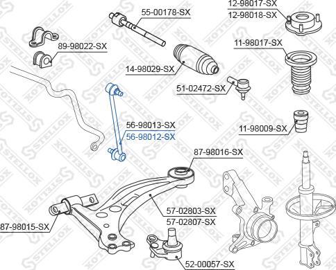 Stellox 56-98012-SX - Rod / Strut, stabiliser autospares.lv