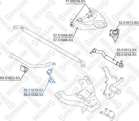 Stellox 56-51019-SX - Rod / Strut, stabiliser autospares.lv