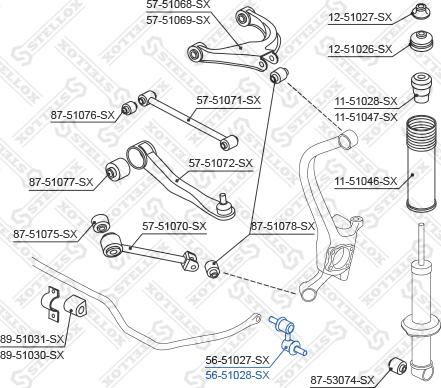 Stellox 56-51028-SX - Rod / Strut, stabiliser autospares.lv