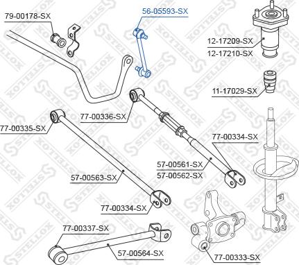 Stellox 56-05593-SX - Rod / Strut, stabiliser autospares.lv