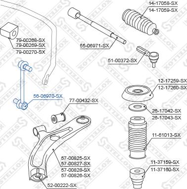 Stellox 56-06970-SX - Rod / Strut, stabiliser autospares.lv