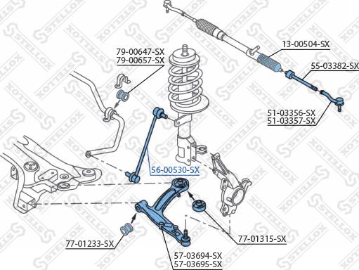 Stellox 56-00530-SX - Rod / Strut, stabiliser autospares.lv