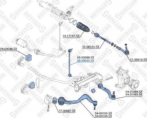 Stellox 56-00630-SX - Rod / Strut, stabiliser autospares.lv