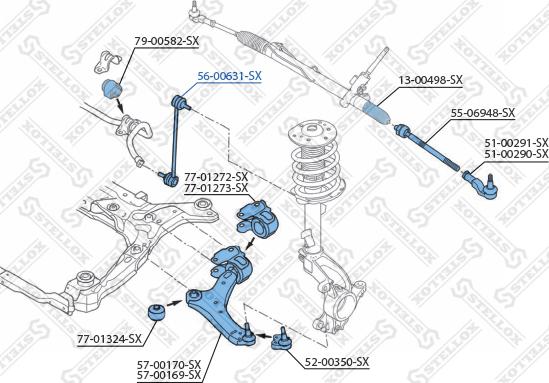 Stellox 56-00631-SX - Rod / Strut, stabiliser autospares.lv