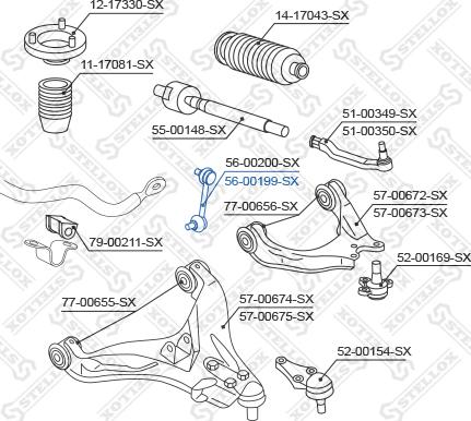 Stellox 56-00199-SX - Rod / Strut, stabiliser autospares.lv