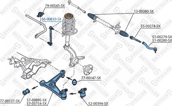 Stellox 56-00810-SX - Rod / Strut, stabiliser autospares.lv