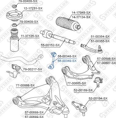 Stellox 56-00349-SX - Rod / Strut, stabiliser autospares.lv