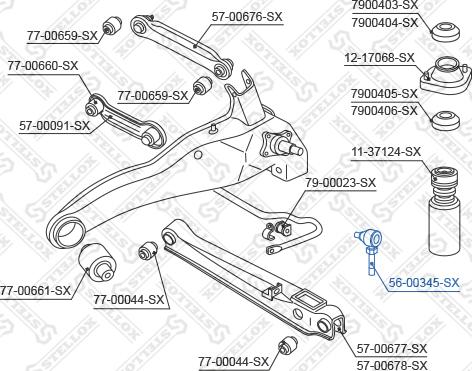 Stellox 56-00345-SX - Rod / Strut, stabiliser autospares.lv