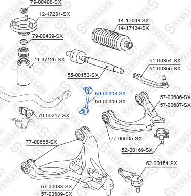 Stellox 56-00348-SX - Rod / Strut, stabiliser autospares.lv