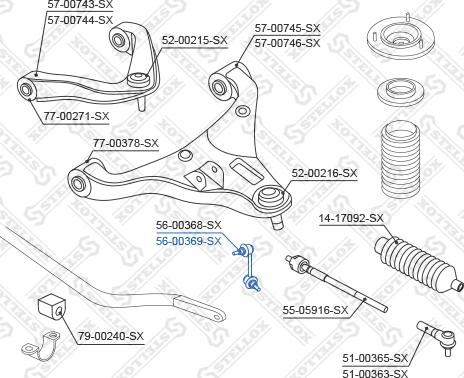 Stellox 56-00369-SX - Rod / Strut, stabiliser autospares.lv