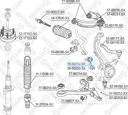 Stellox 56-00252-SX - Rod / Strut, stabiliser autospares.lv