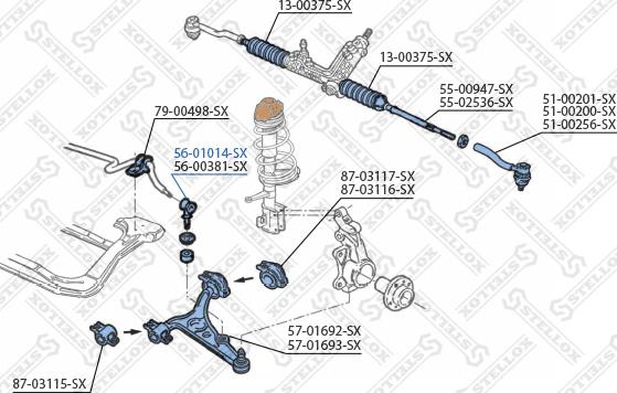 Stellox 56-01014-SX - Rod / Strut, stabiliser autospares.lv