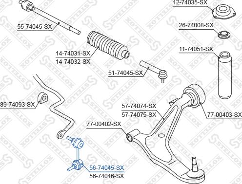 Stellox 56-74045-SX - Rod / Strut, stabiliser autospares.lv