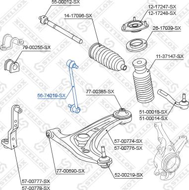 Stellox 56-74019-SX - Rod / Strut, stabiliser autospares.lv