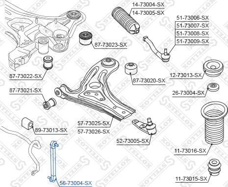 Stellox 56-73004-SX - Rod / Strut, stabiliser autospares.lv