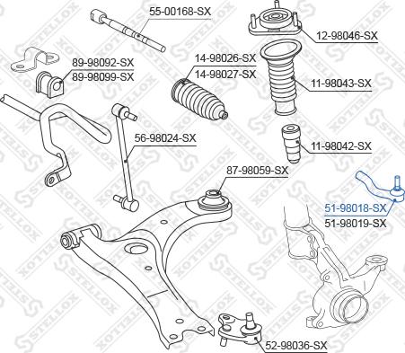 Stellox 51-98018-SX - Tie Rod End autospares.lv