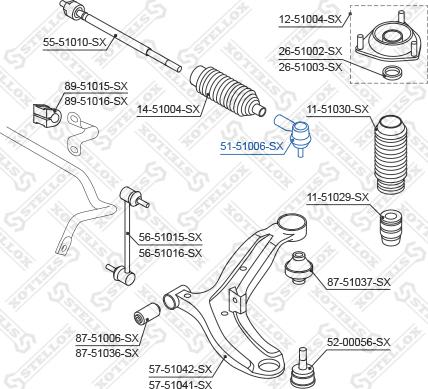 Stellox 51-51006-SX - Tie Rod End autospares.lv