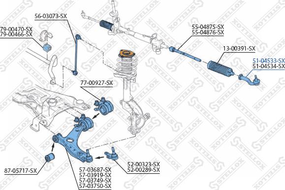 Stellox 51-04533-SX - Tie Rod End autospares.lv