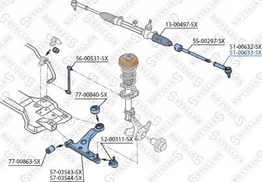 Stellox 51-00633-SX - Tie Rod End autospares.lv