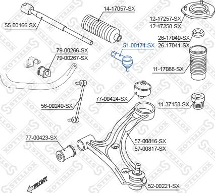 Stellox 51-00174-SX - Tie Rod End autospares.lv