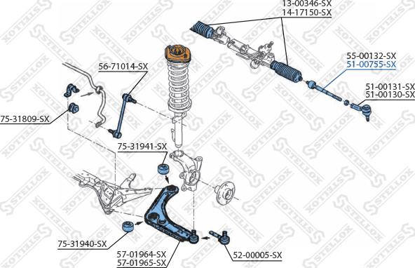 Stellox 51-00755-SX - Inner Tie Rod, Axle Joint autospares.lv