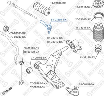 Stellox 51-07504-SX - Tie Rod End autospares.lv