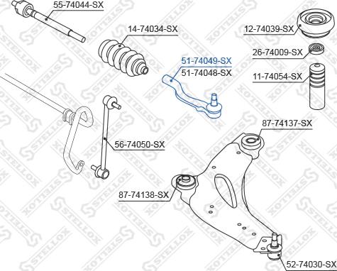 Stellox 51-74049-SX - Tie Rod End autospares.lv