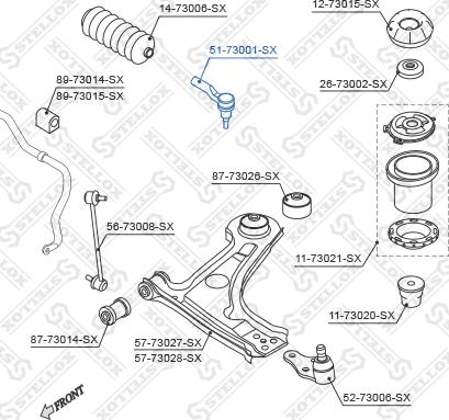 Stellox 51-73001-SX - Tie Rod End autospares.lv