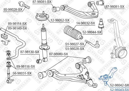 Stellox 52-98043-SX - Ball Joint autospares.lv