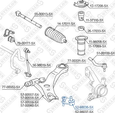 Stellox 52-98038-SX - Ball Joint autospares.lv