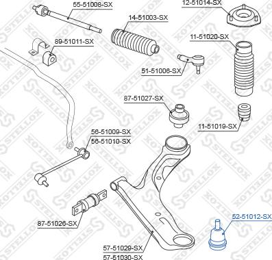 Stellox 52-51012-SX - Ball Joint autospares.lv