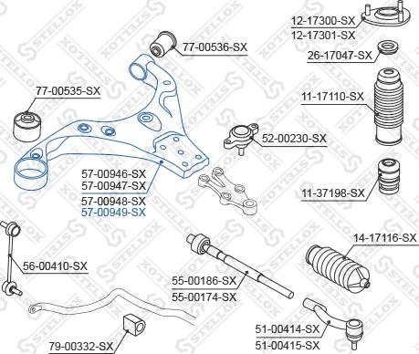 Stellox 57-00949-SX - Track Control Arm autospares.lv