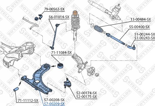 Stellox 57-00209-SX - Track Control Arm autospares.lv