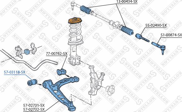 Stellox 57-03118-SX - Bush of Control / Trailing Arm autospares.lv