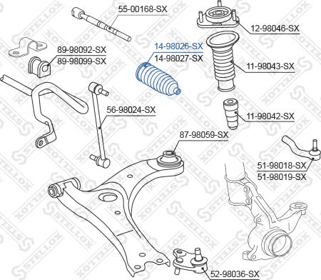 Stellox 14-98026-SX - Bellow, steering autospares.lv