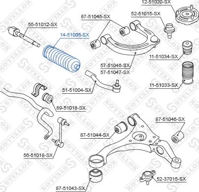 Stellox 14-51006-SX - Bellow, steering autospares.lv