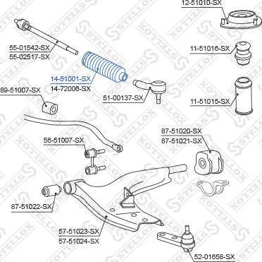 Stellox 14-51001-SX - Bellow, steering autospares.lv