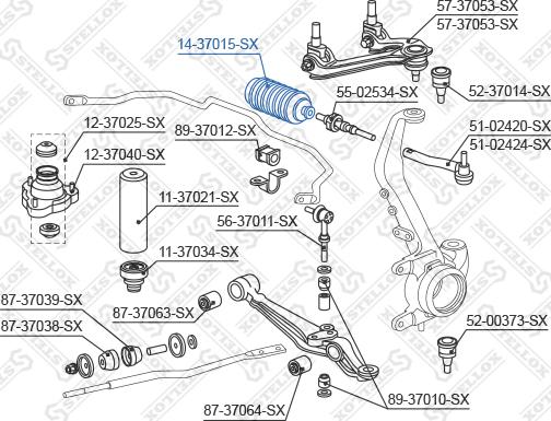 Stellox 14-37015-SX - Bellow, steering autospares.lv