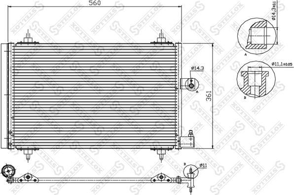 Stellox 10-45064-SX - Condenser, air conditioning autospares.lv