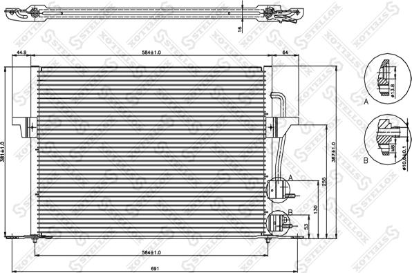 Stellox 10-45010-SX - Condenser, air conditioning autospares.lv