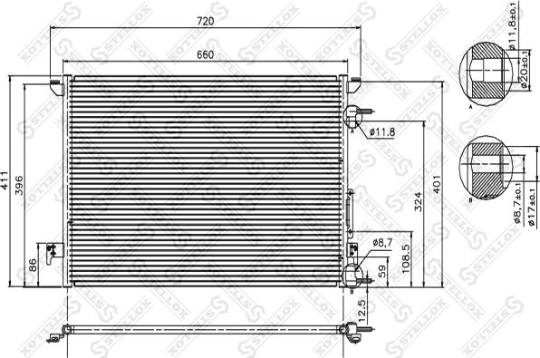 Stellox 10-45031-SX - Condenser, air conditioning autospares.lv
