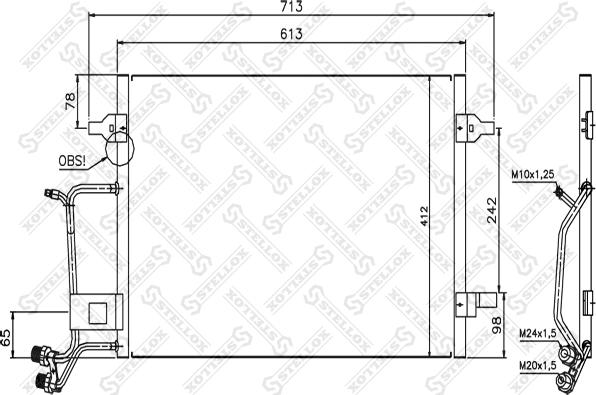 Stellox 10-45024-SX - Condenser, air conditioning autospares.lv