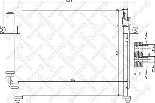 Stellox 10-45027-SX - Condenser, air conditioning autospares.lv